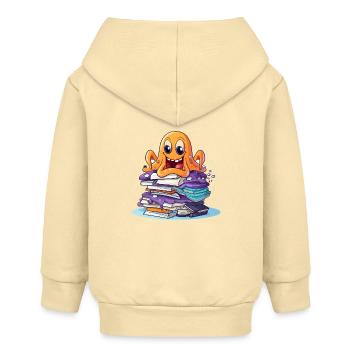 Apprendre le poulpe avec une pile de livres - Veste à capuche bébé bio Stanley/Stella - crème - Dos