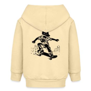Skateboarding Junge - Baby Organic Kapuzenjacke Baby Connector von Stanley/Stella - Creme - Hinten