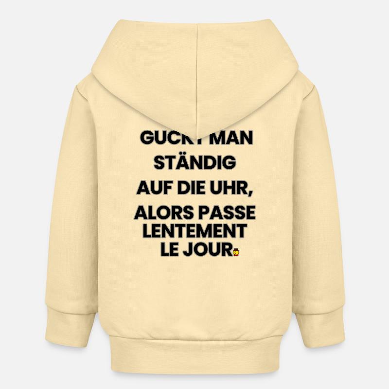 Comptine germano-française 2 (Ver. B) - Veste à capuche bébé bio Stanley/Stella - crème