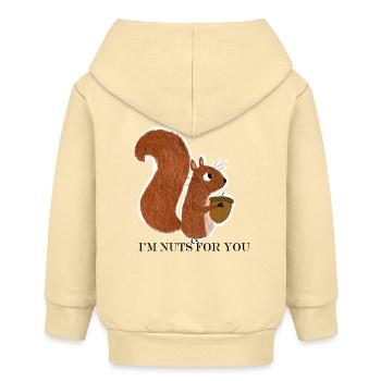 Squirrel with acorn - Baby Organic Zip-up Hoodie by Stanley/Stella - cream - Back
