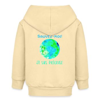 Globe Géométrique Bleu Vert Sauvez moi! - Veste à capuche bébé bio Stanley/Stella - crème - Dos