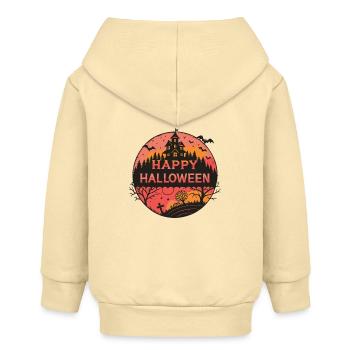 Halloween Castle Silhouette - Baby Organic Zip-up Hoodie by Stanley/Stella - cream - Back