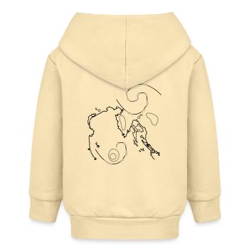 Seekarte Wetterkarte Landkarte Wasserstraße Tonnen - Baby Organic Kapuzenjacke Baby Connector von Stanley/Stella - Creme - Hinten