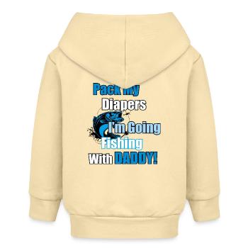 Packe meine Windeln ein, um mit Papa angeln zu gehen - Baby Organic Kapuzenjacke Baby Connector von Stanley/Stella - Creme - Hinten