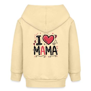 Baby ich liebe Mama - Baby Organic Kapuzenjacke Baby Connector von Stanley/Stella - Creme - Hinten
