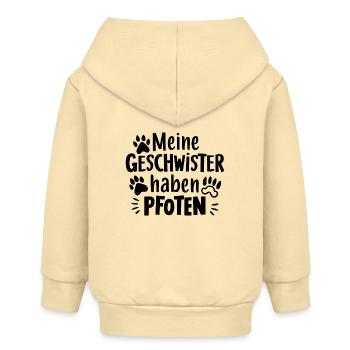 Baby Hund Katze - Baby Organic Kapuzenjacke Baby Connector von Stanley/Stella - Creme - Hinten
