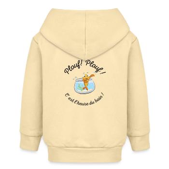bain, plouf, plouf, c' est l' heure du bain - Veste à capuche bébé bio Stanley/Stella - crème - Dos