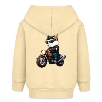 Motorradfahrer Katze - Baby Organic Kapuzenjacke Baby Connector von Stanley/Stella - Creme - Hinten