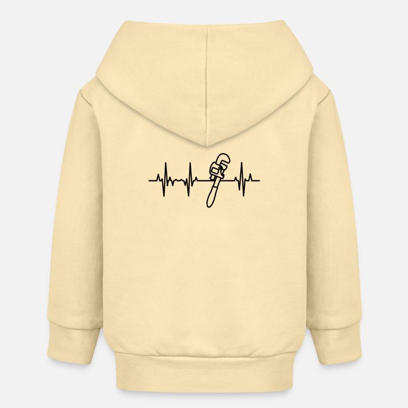 Clé à pipe ECG Heart Line - Veste à capuche bébé bio Stanley/Stella - crème