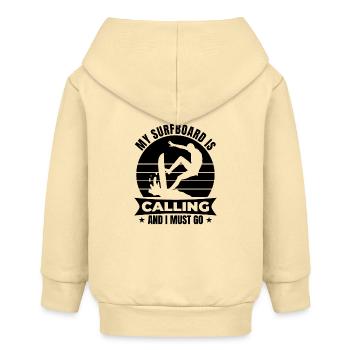 Wellenreiter Spruch - Baby Organic Kapuzenjacke Baby Connector von Stanley/Stella - Creme - Hinten