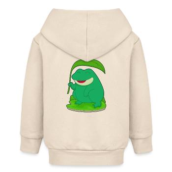 Frosch mit Blatt als Sonnenschirm - Baby Organic Kapuzenjacke Baby Connector von Stanley/Stella - Natur - Hinten