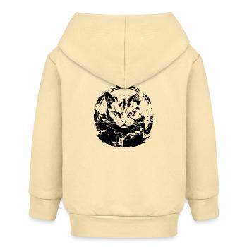 Katze Manga Look - Baby Organic Kapuzenjacke Baby Connector von Stanley/Stella - Creme - Hinten