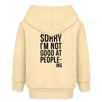 tut mir leid, ich bin nicht gut darin, lustige T-Shirts zu vertreiben - Baby Organic Kapuzenjacke Baby Connector von Stanley/Stella - Creme - Hinten