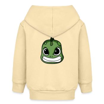 Dino Sauer verärgert Dinosaurier Kopf - Baby Organic Kapuzenjacke Baby Connector von Stanley/Stella - Creme - Hinten