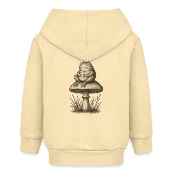 Royal Frog on Mushroom Throne - Baby Organic Zip-up Hoodie by Stanley/Stella - cream - Back
