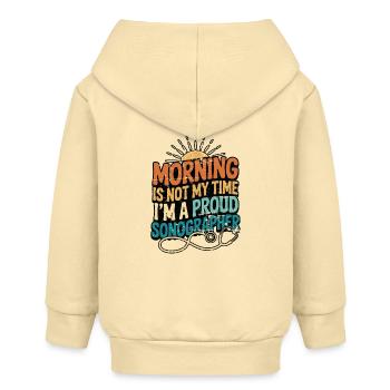 Sonographer Morning Is Not My Time Ultrasound Tech - Baby Organic Kapuzenjacke Baby Connector von Stanley/Stella - Creme - Hinten
