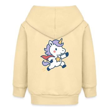 Laughing Super Unicorn, Everyday Hero - Baby Organic Zip-up Hoodie by Stanley/Stella - cream - Back