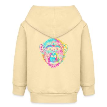 Chimpanzé coloré dans un style artistique néon - Veste à capuche bébé bio Stanley/Stella - crème - Dos
