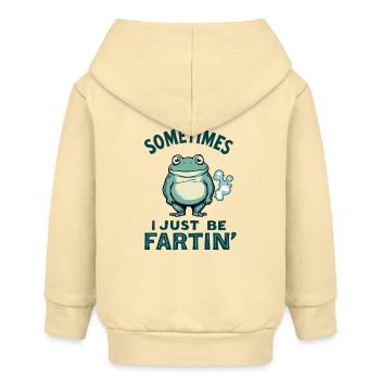 Grenouille, drôle, parfois je me fais juste pêtre - Veste à capuche bébé bio Stanley/Stella - crème - Dos