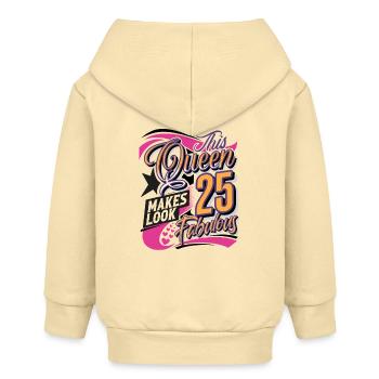 25. Geburtstag Queen - Baby Organic Kapuzenjacke Baby Connector von Stanley/Stella - Creme - Hinten