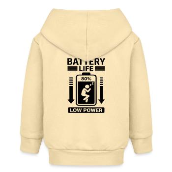 Battery Life Low Power Humor Akku Leer - Baby Organic Kapuzenjacke Baby Connector von Stanley/Stella - Creme - Hinten