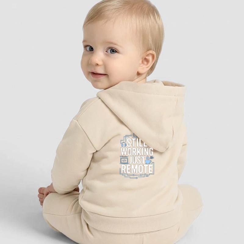 Remote Developer Still Working Remote Tech Worker Baby Organic Zip-up Hoodie by Stanley/Stella