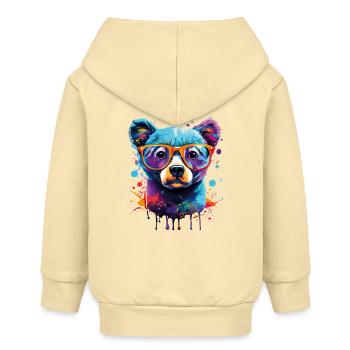 Bear Colorful - Brown Bear Teddy Bear - Grizzly - Baby Organic Zip-up Hoodie by Stanley/Stella - cream - Back