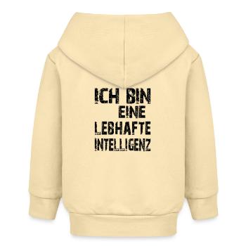 KI Spruch Ich bin eine lebhafte Intelligenz - Baby Organic Kapuzenjacke Baby Connector von Stanley/Stella - Creme - Hinten