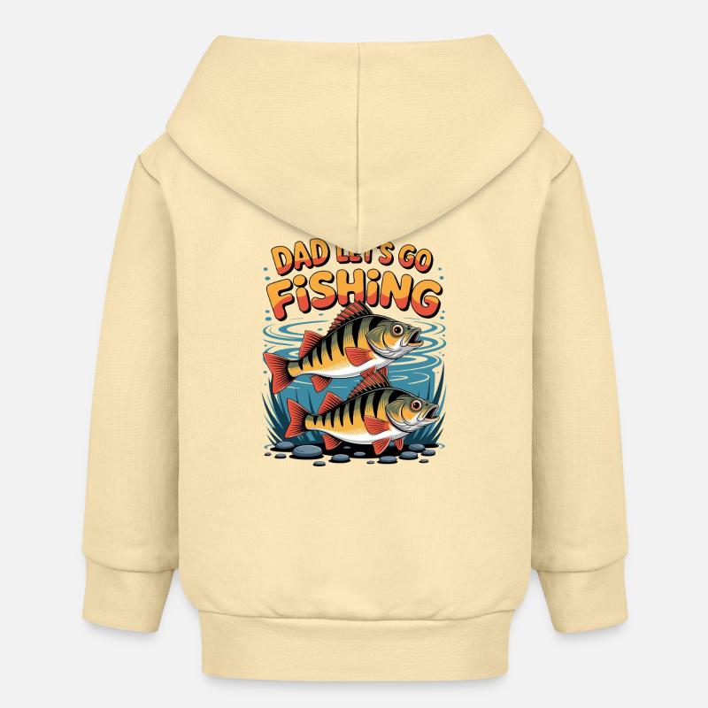 Pêche avec papa le week-end - Veste à capuche bébé bio Stanley/Stella - crème