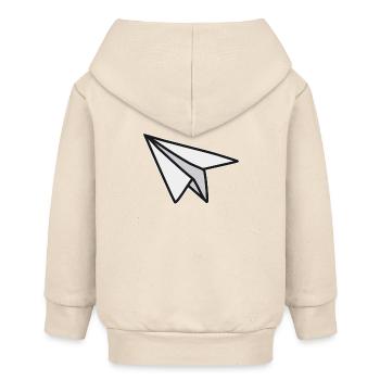Leichtigkeit und Freiheit Papierflieger - Baby Organic Kapuzenjacke Baby Connector von Stanley/Stella - Natur - Hinten
