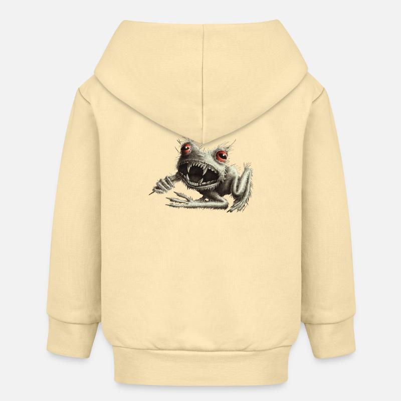 Werfrosch - Grenouille avec cure-dent - Veste à capuche bébé bio Stanley/Stella - crème