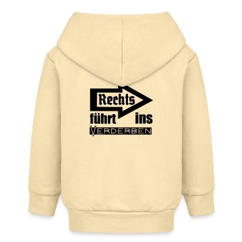 Rechts führt ins Verderben Geschenk - Baby Organic Kapuzenjacke Baby Connector von Stanley/Stella - Creme - Hinten