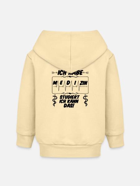 Ich habe Medizin studiert Geschenk - Baby Organic Kapuzenjacke Baby Connector von Stanley/Stella - Creme