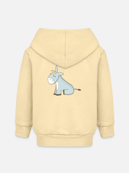 Esel - Baby Organic Kapuzenjacke Baby Connector von Stanley/Stella - Creme
