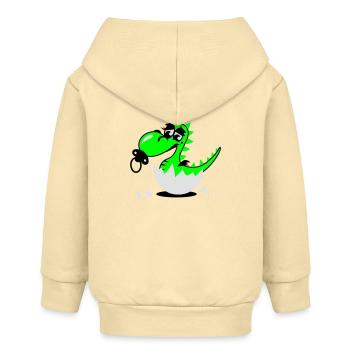 Een kleine draak baby met fopspeen - Baby zip hoodie biologisch Stanley/Stella - crème - Achter