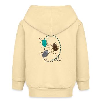 animaux drôles plantes fruits légumes enfants motifs - Veste à capuche bébé bio Stanley/Stella - crème - Dos