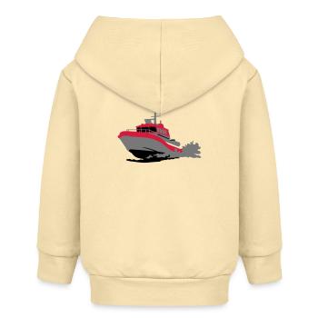 Motorboot - Baby Organic Kapuzenjacke Baby Connector von Stanley/Stella - Creme - Hinten