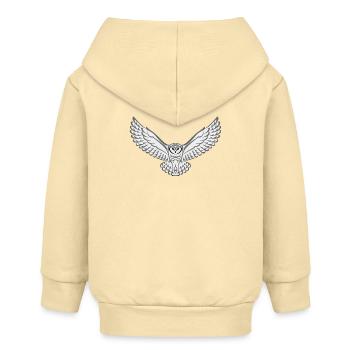 Tribal Snowy Owl - Baby Organic Zip-up Hoodie by Stanley/Stella - cream - Back