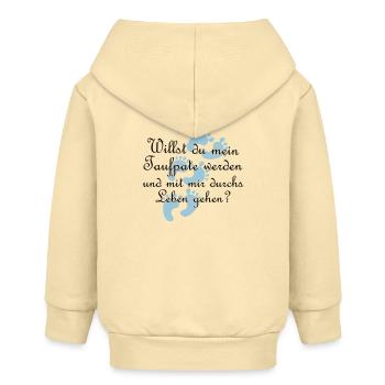 Taufpate Pate Gedi Farbe frei wählbar Geschenk - Baby Organic Kapuzenjacke Baby Connector von Stanley/Stella - Creme - Hinten