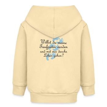 Taufpatin Patin Goli Geschenk Farbe frei wählbar - Baby Organic Kapuzenjacke Baby Connector von Stanley/Stella - Creme - Hinten