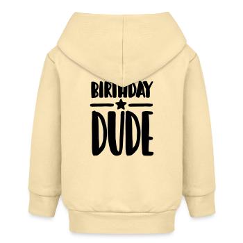 Birthday Dude - Baby Organic Kapuzenjacke Baby Connector von Stanley/Stella - Creme - Hinten