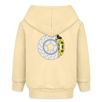 Gelbe Bremsscheibe hinten - Baby Organic Kapuzenjacke Baby Connector von Stanley/Stella - Creme - Hinten