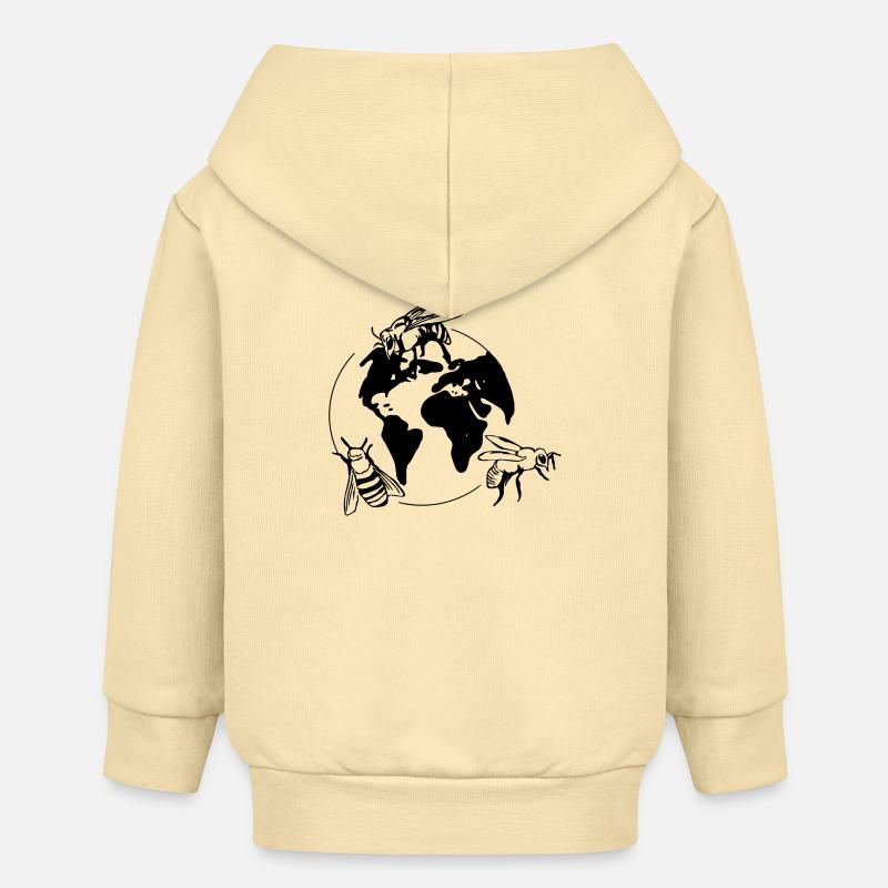 Sauvez les abeilles - Veste à capuche bébé bio Stanley/Stella - crème