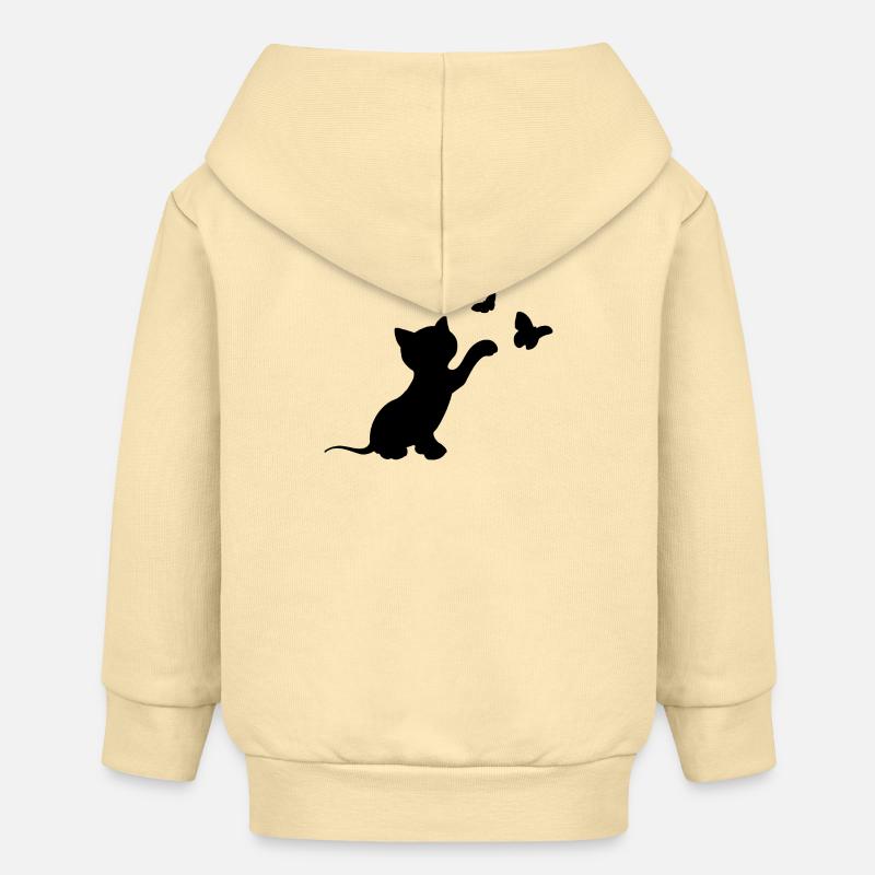 chat - Veste à capuche bébé bio Stanley/Stella - crème