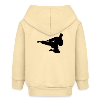 Karaté ou taekwondo sauté latéralement - Veste à capuche bébé bio Stanley/Stella - crème - Dos