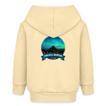 Kirkjufell Aurora Iceland - Baby Organic Kapuzenjacke Baby Connector von Stanley/Stella - Creme - Hinten