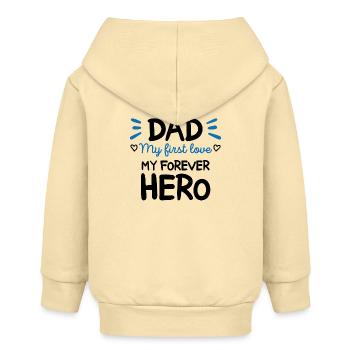 Dad My first love My forever hero Cadeau Papa - Veste à capuche bébé bio Stanley/Stella - crème - Dos