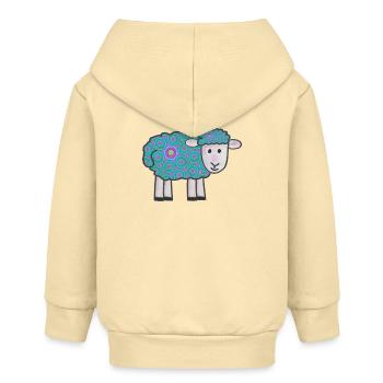 Spiralfarbenes Schäfchen Muster - Baby Organic Kapuzenjacke Baby Connector von Stanley/Stella - Creme - Hinten