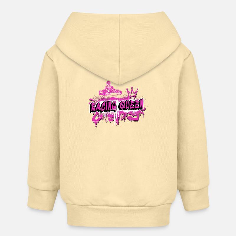 Conception de kart Racing Queen - Veste à capuche bébé bio Stanley/Stella - crème