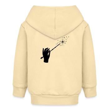 Zauberstab, Zauberer, Zauberei, Hand - Baby Organic Kapuzenjacke Baby Connector von Stanley/Stella - Creme - Hinten